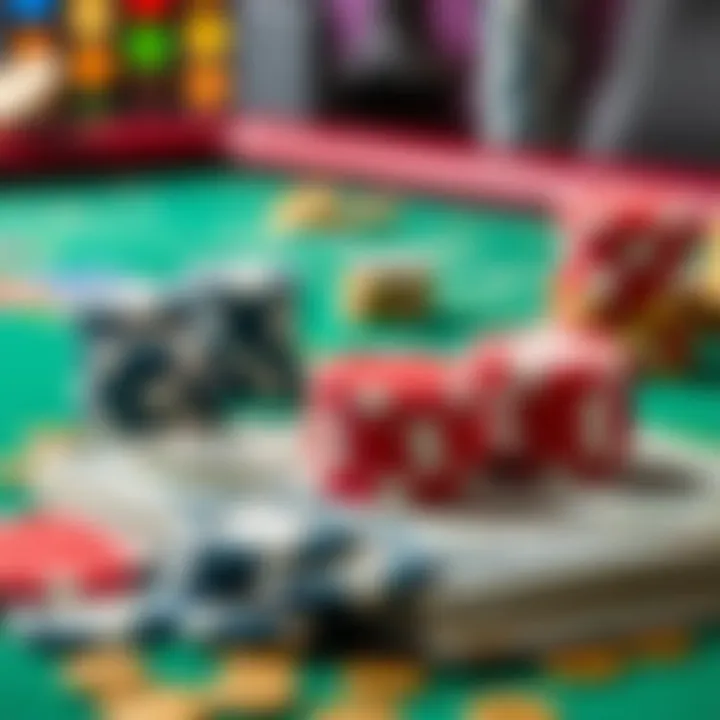 Visual representation of money management concept with casino chips and cash organized neatly