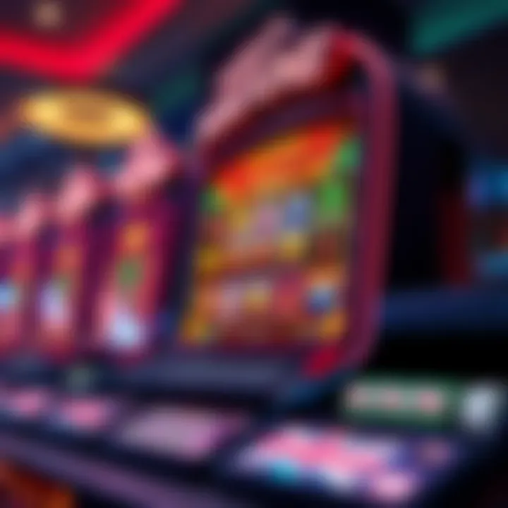 Illustration showing a digital casino slot machine with Australian symbols and bonus icons
