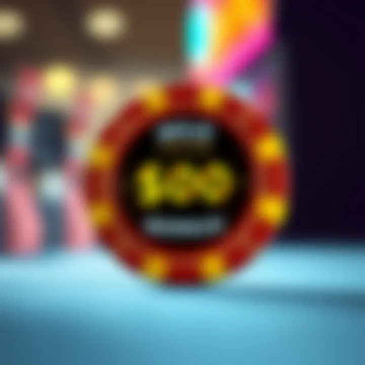 Illustration showing a casino chip and dollar signs representing no deposit bonus benefits