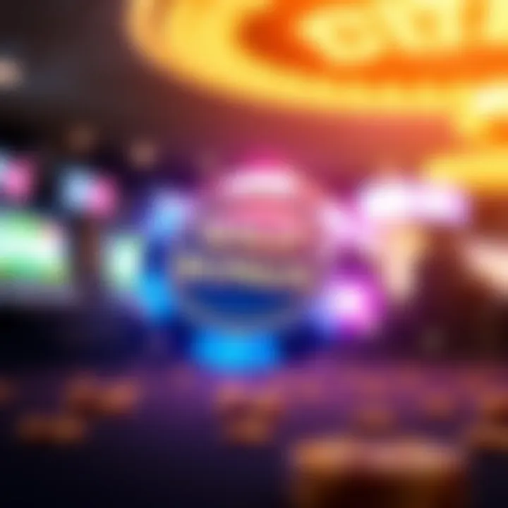Illustration showing a glowing casino chip surrounded by sparkling lights representing a no deposit bonus
