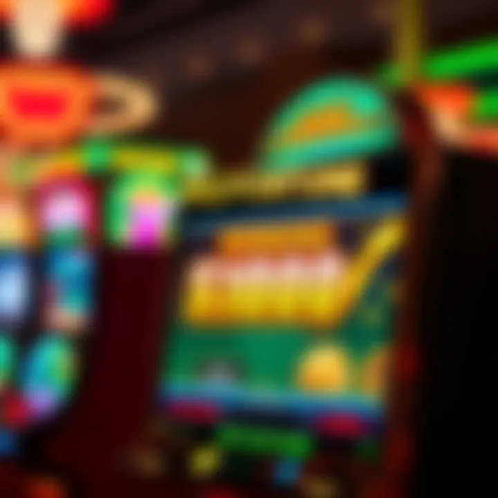 Illustration of a casino slot machine glowing with a winning bonus notification