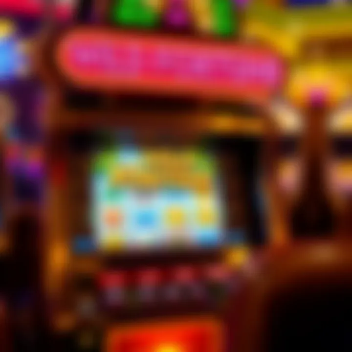 Casino slot machine with bright lights highlighting the no deposit bonus offer