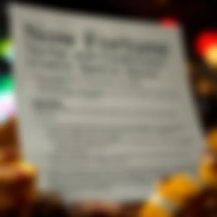 Visual representation of terms and conditions associated with no deposit free spins offer