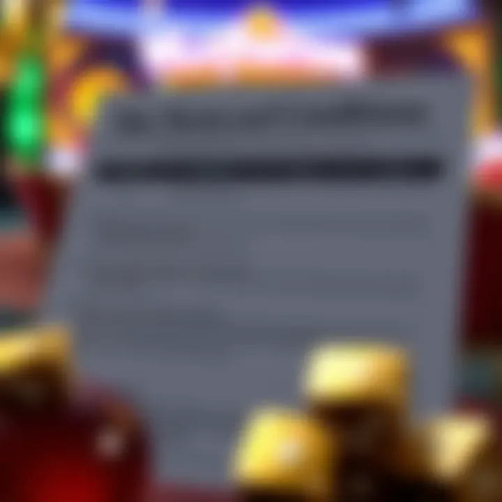 Diagram showing terms and conditions checklist for casino promotions