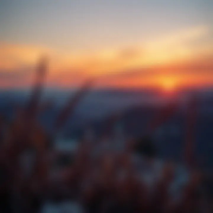 Serbian Sunset Over Rolling Hills and Villages Serene Serbian sunset casting warm orange and purple hues over rolling hills and ancient villages