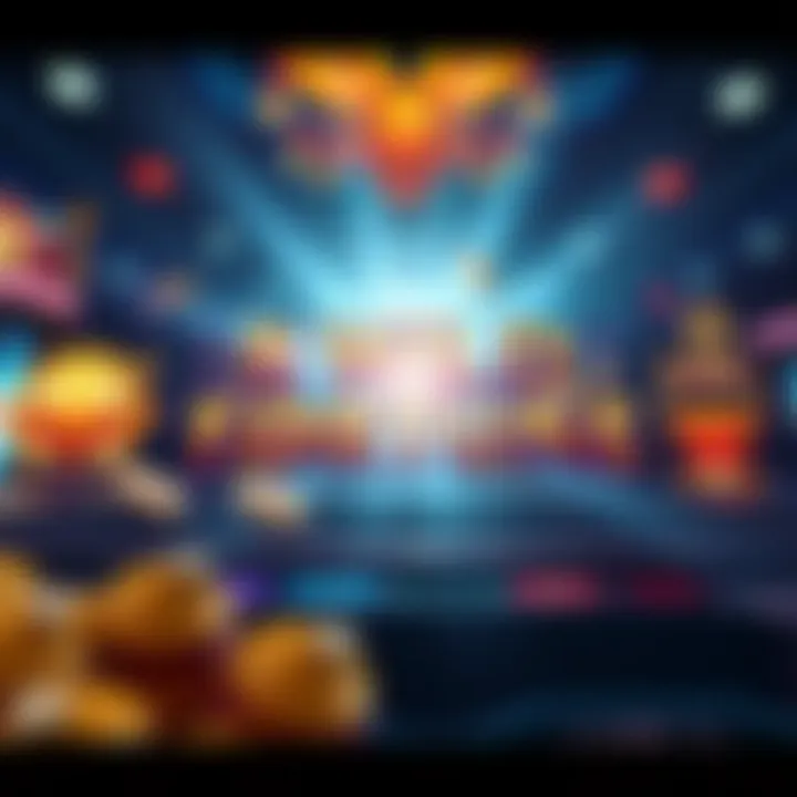 Bonus round feature of Wild Fortune slot with glowing rewards and game icons