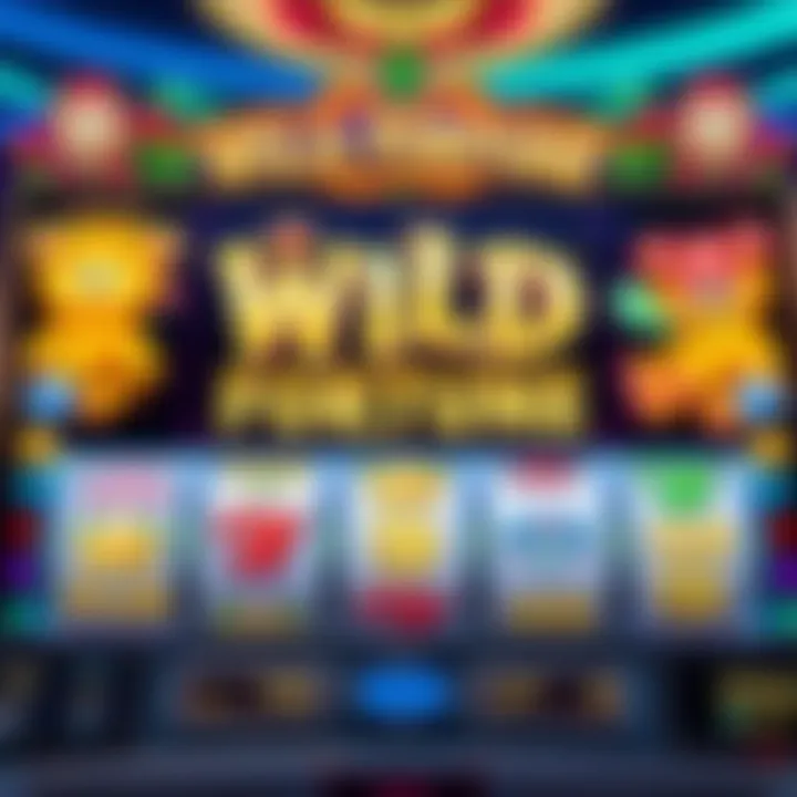 Wild Fortune slot game interface displaying vibrant symbols and spinning reels