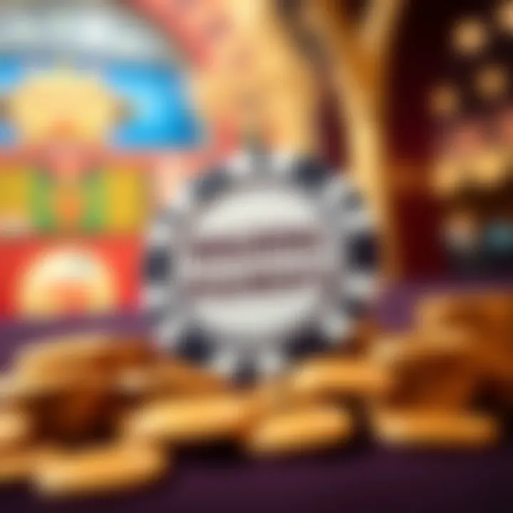 Illustration of a casino chip and coins symbolizing wagering requirements