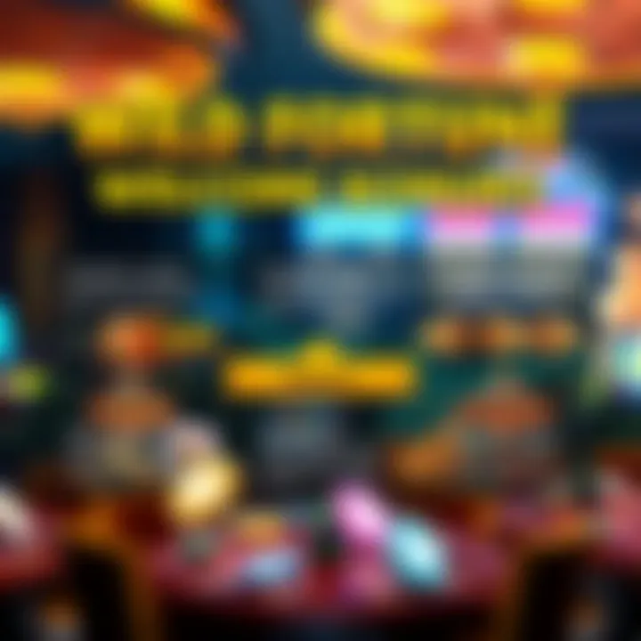Graphic showing Wild Fortune welcome bonus features with casino elements