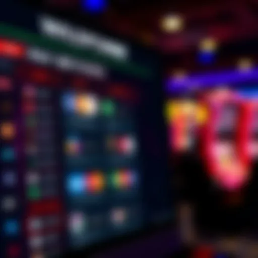 Digital interface displaying various payment options for online casino players